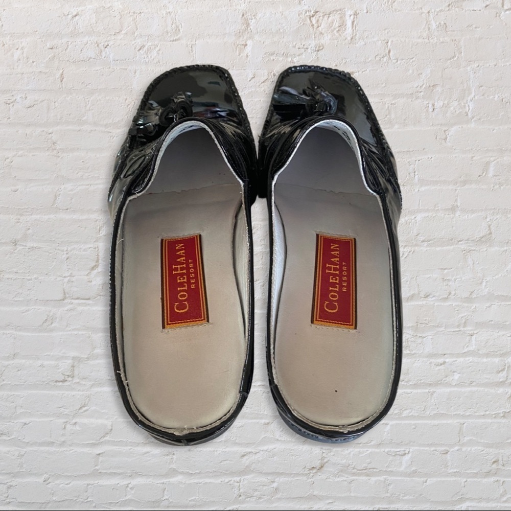 Cole Haan resort patent leather vintage mules black Size: 7 - Picture 3 of 4